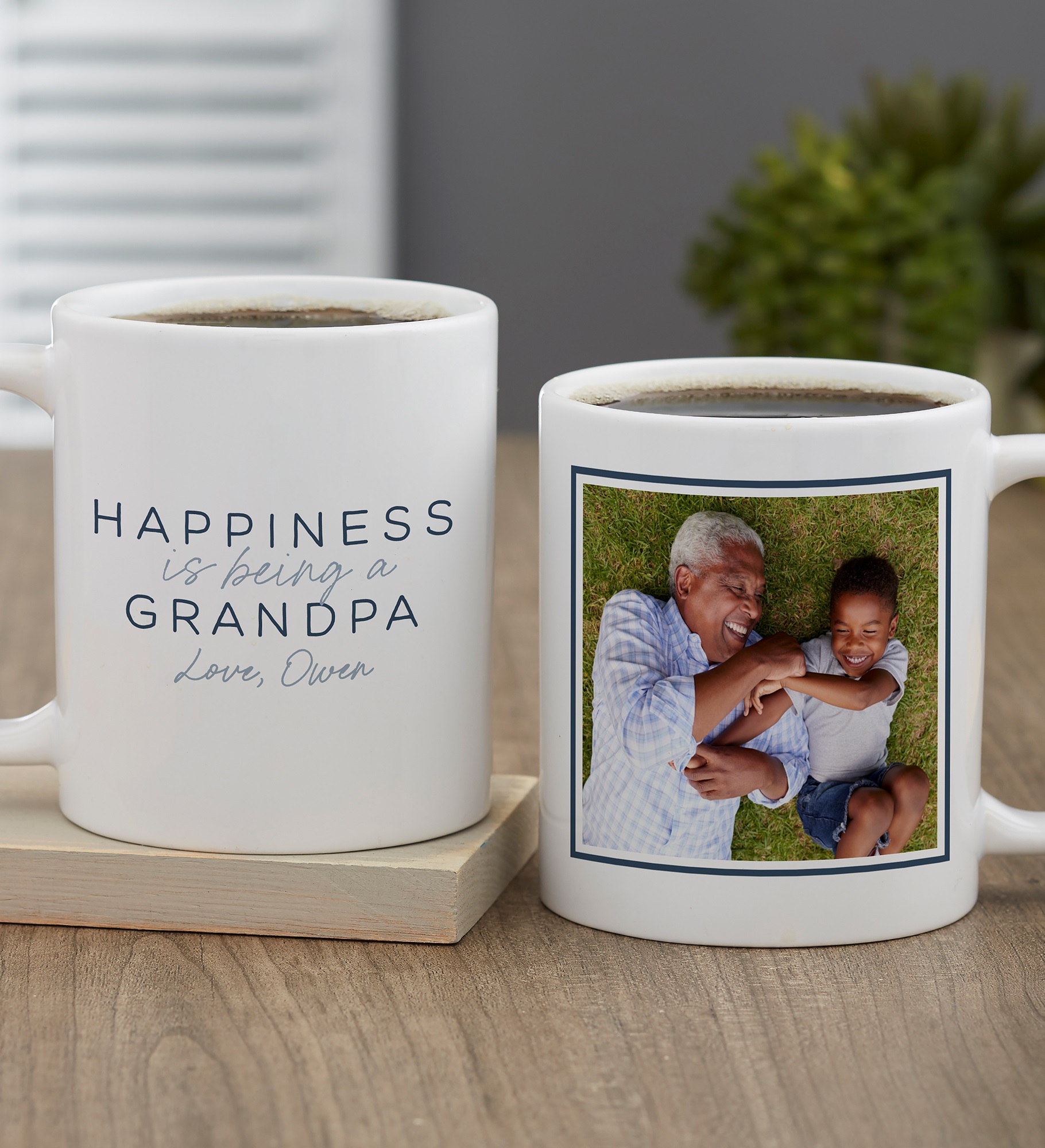 Happiness is Being a Grandparent Personalized Photo Coffee Mugs